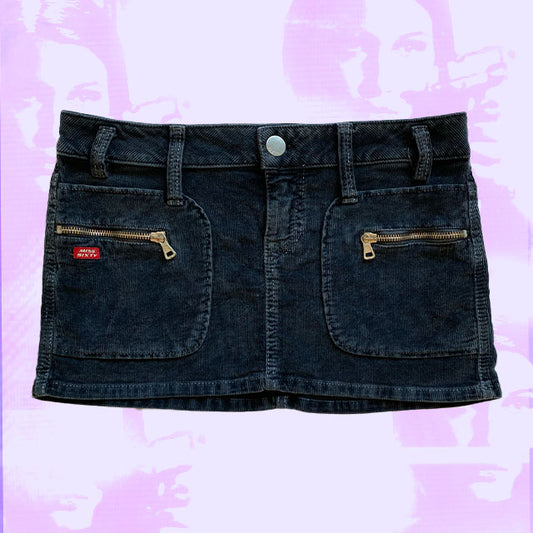 Vintage Y2K Miss Sixty Black Cord Skirt (S)