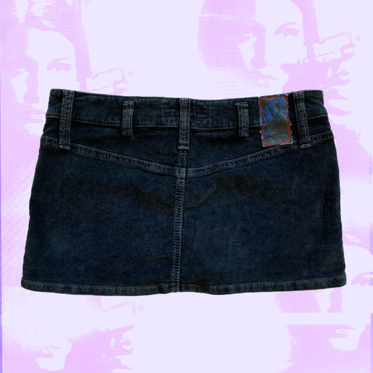 Vintage Y2K Miss Sixty Black Cord Skirt (S)