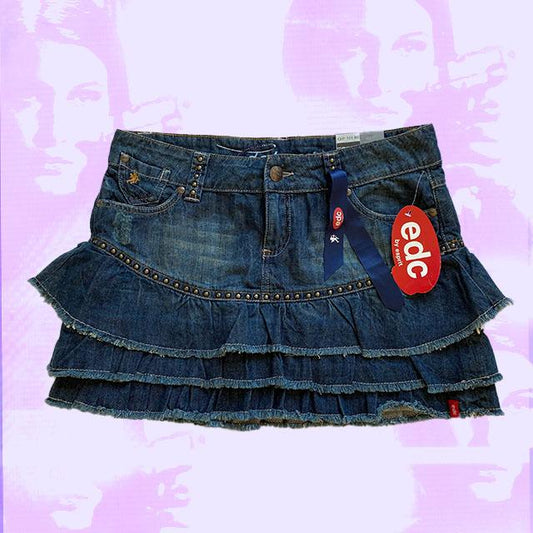 Vintage Y2K EDC Denim Mini Skirt (34)