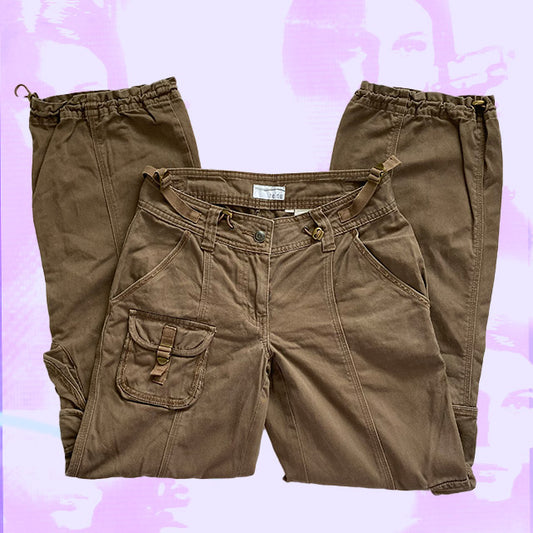 Vintage Y2K Low Waist Brown Cargos (34)