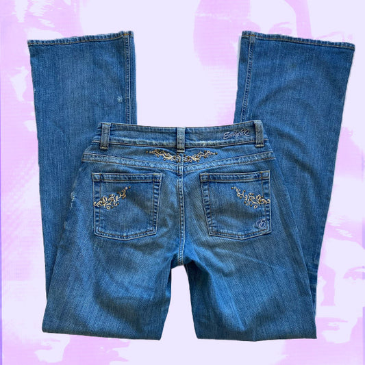 Vintage 90's Embroidered Low Waist Jeans (38)