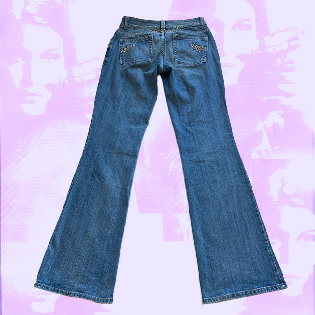 Vintage 90's Embroidered Low Waist Jeans (38)