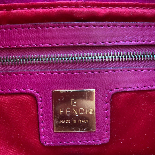 Vintage 90's Fendi Pink Suede Baguette Bag
