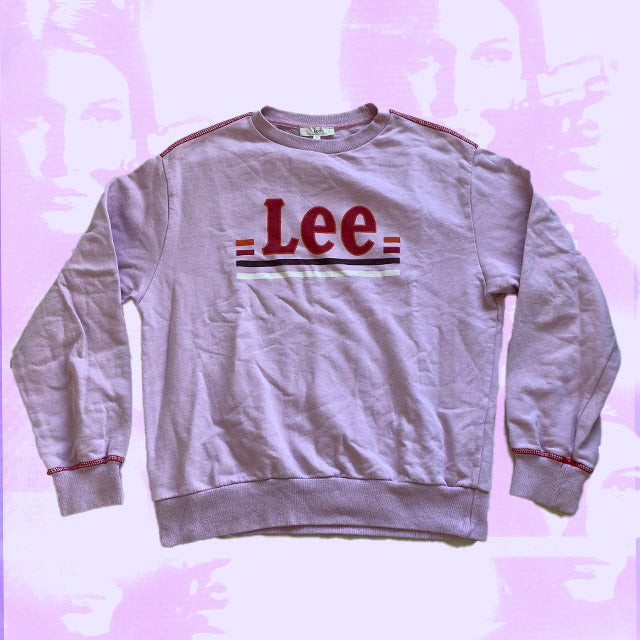 Vintage 90s Pink Lee Logo Sweatshirt (S/M Oversized)