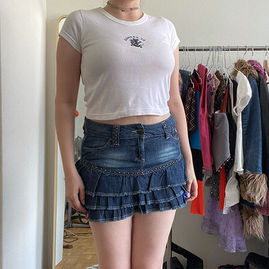 Vintage Y2K EDC Denim Mini Skirt (34)