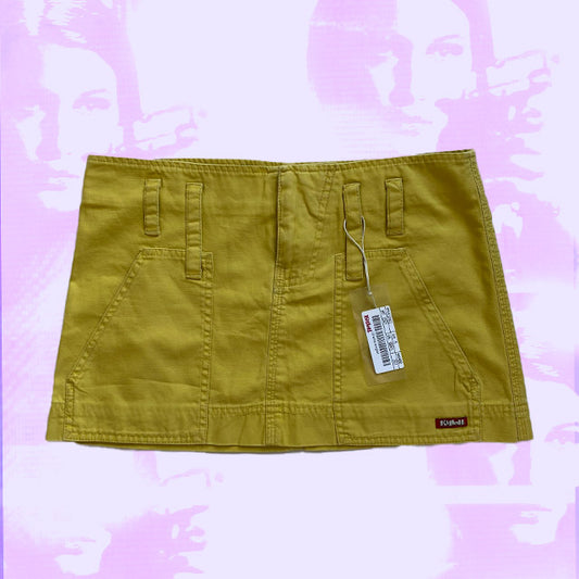 Vintage Y2K Killah Miss Sixty Yellow Mini Skirt (S)