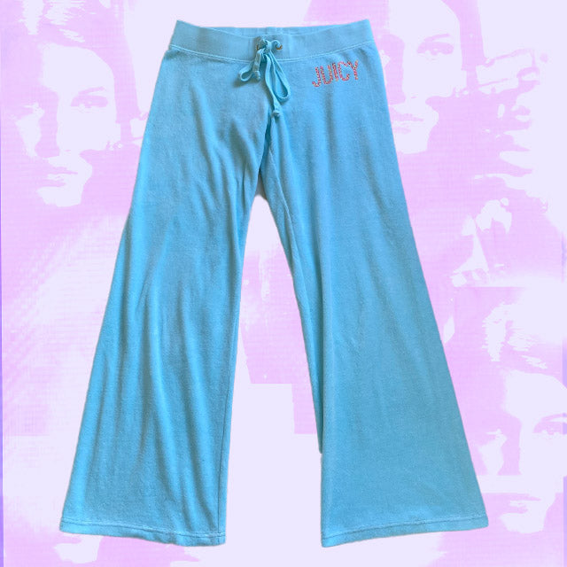 Vintage Y2K Juicy Couture Baby Blue Velour Trackpants (S)