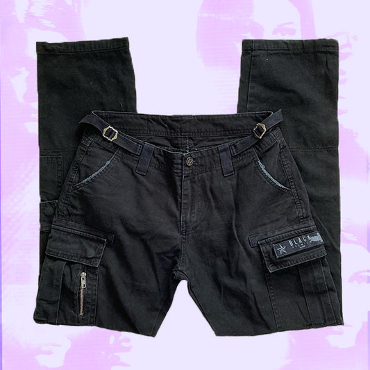 Vintage 90's Black Cargos (38/M)