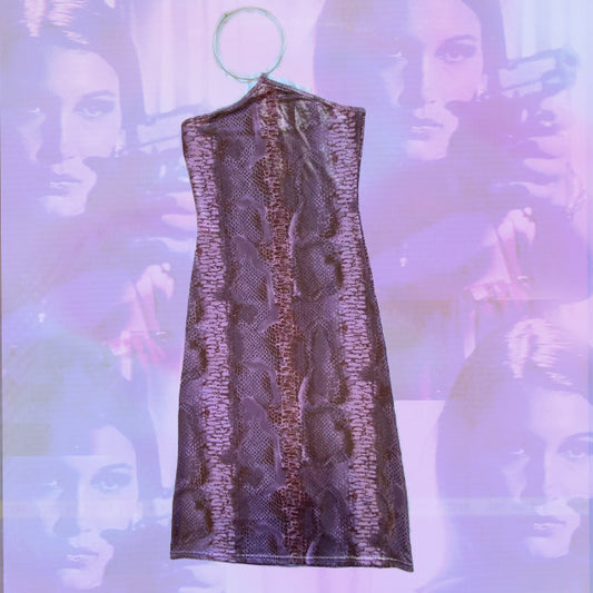 Vintage Y2K Snakeskin Shimmery Dress (S/M)