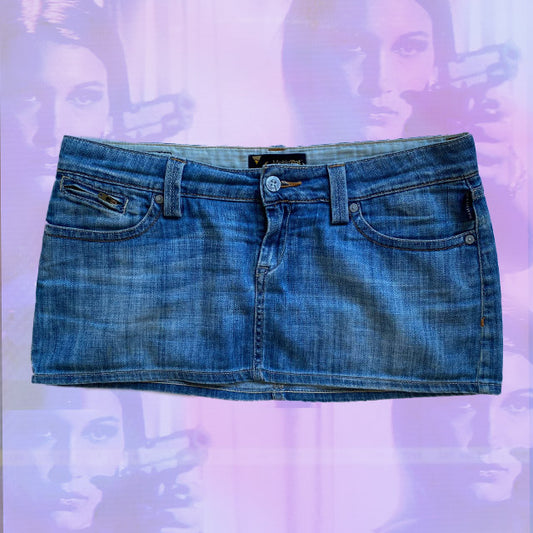 Vintage Y2K Low Waist Denim Miniskirt (40/L)