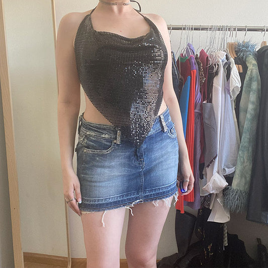 Vintage Y2K Miss Me Low Waist Skirt (38)