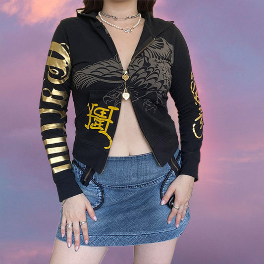Vintage Y2K Ed Hardy Double Zip Hoodie