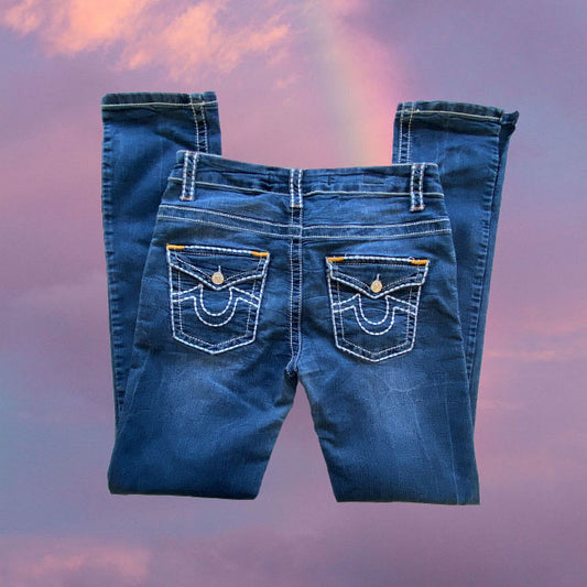 Vintage Y2K True Religion Low Waist Straight Fit Jeans with Side Slits (S/36 EU)