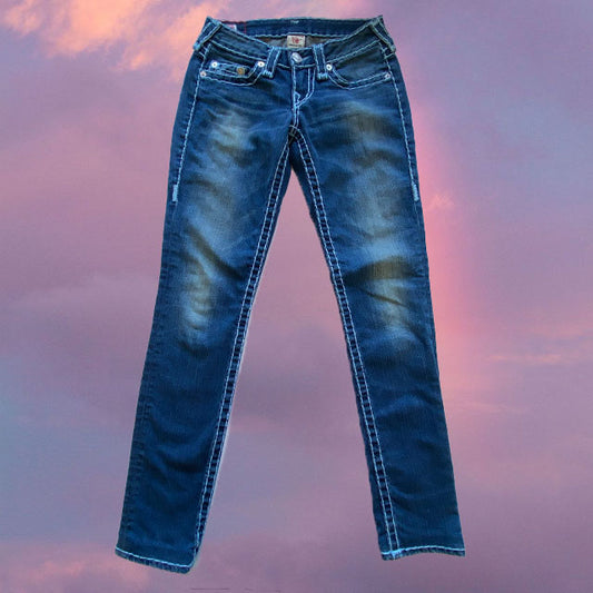 Vintage Y2K True Religion Low Waist Straight Fit Jeans (34 EU)