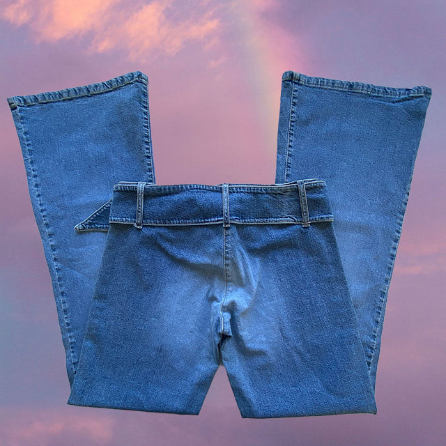 Vintage Y2K Low Waist Jeans with Belt (38 EU/UK 12)