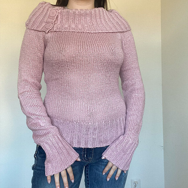 Vintage 90's Gilmore Girls Style Pink Pullover (S)