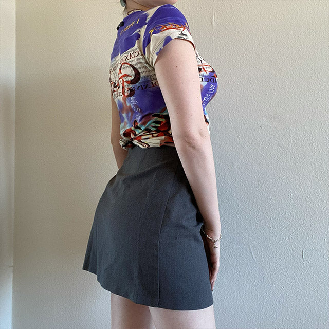Vintage 90's New Look Grey Mini Skirt (38 / UK 10)