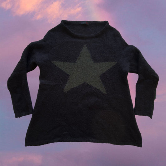 Vintage 90's Fairy Grunge Oversized Star Knit Pullover (XS-M, Oversize Fit)