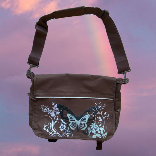 Vintage Y2K Fairy Grunge Brown Butterfly Satchel Bag
