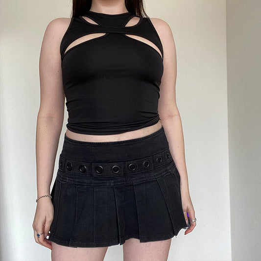 Vintage 90's TRIPP NYC Cyber Goth Pleated Miniskirt (M)