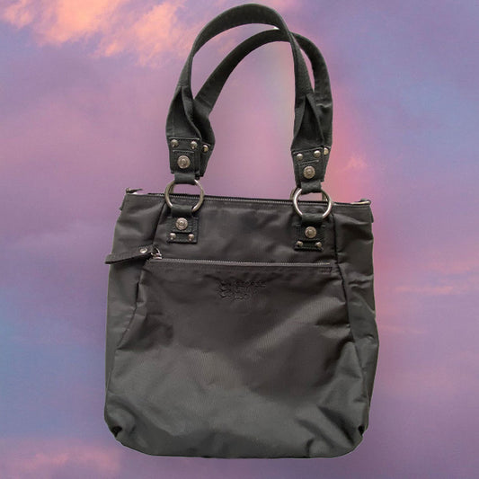 Vintage Y2K George Gina Lucy Black Nylon Tote Bag