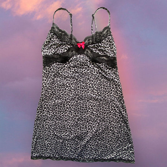 Vintage 90's Rockstar Cheetah Print Cami Dress (XS/S)