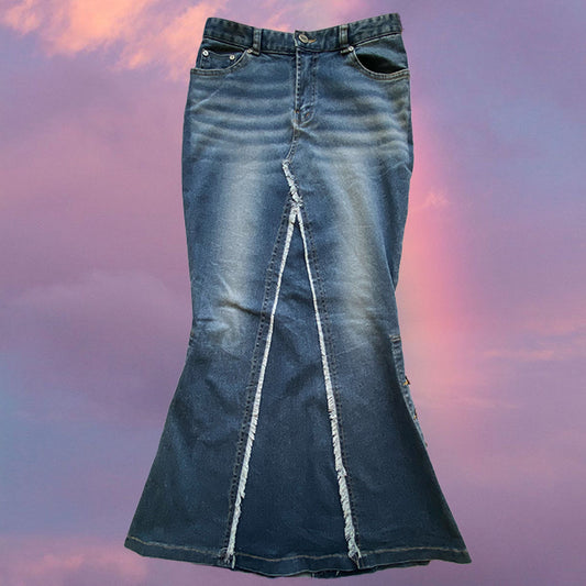 Vintage 90's Phoebe Buffay Denim Maxi Skirt (S)