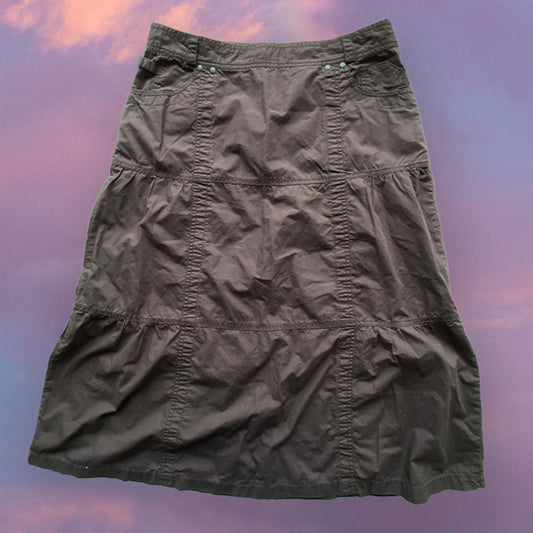 Vintage 90's Brown Cargo Maxi Skirt (EU 38/UK 12)
