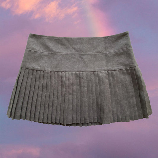 Vintage 90's Rachel Green Pleated Gray Miniskirt (38 EU / UK 10)