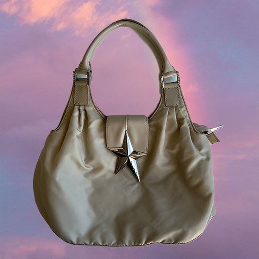 Vintage 90's Archive Mugler Beige Shoulder Bag
