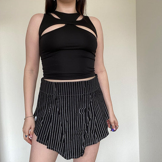 Vintage 90's Cyberdog Rave Pinstripe Skirt (S)