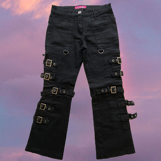 Vintage 90’s Mall Goth Buckle Detail Capri Pants (32 EU / 4 UK / 0 US)