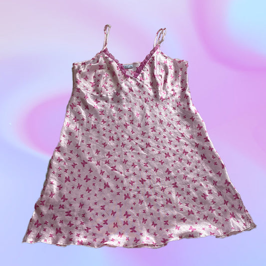 Vintage Y2K Butterfly Print Slip Dress