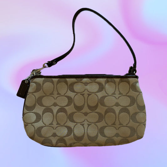 Vintage Y2K Coach Signature Monogram Pochette Shoulder Bag