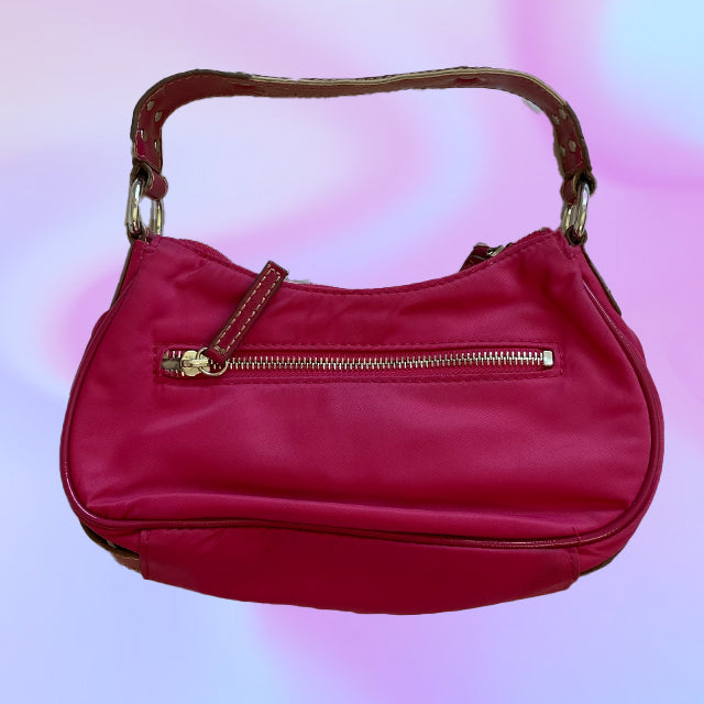 Vintage Y2K Guess Red Nylon Convertible Shoulder Bag