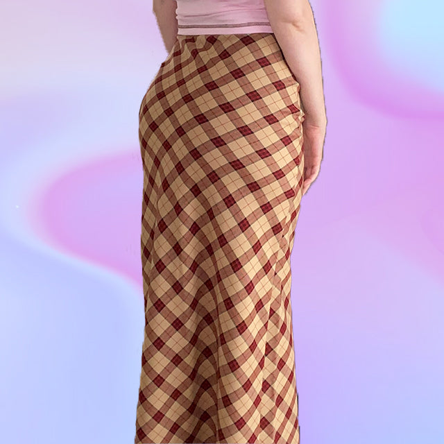 Vintage 90's Plaid Maxi Skirt