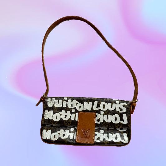 Vintage "LV" Graffiti Shoulder Bag