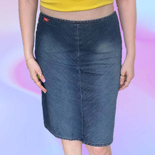 Vintage 90's Miss Sixty Midi Denim Skirt