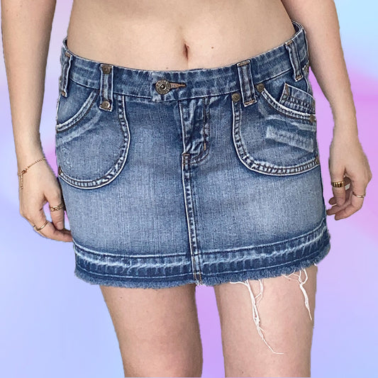 Vintage Y2K Micro Mini Denim Skirt