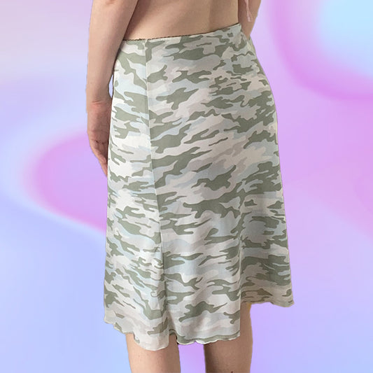 Vintage 90's Kookäi Camo Mesh Midi Skirt