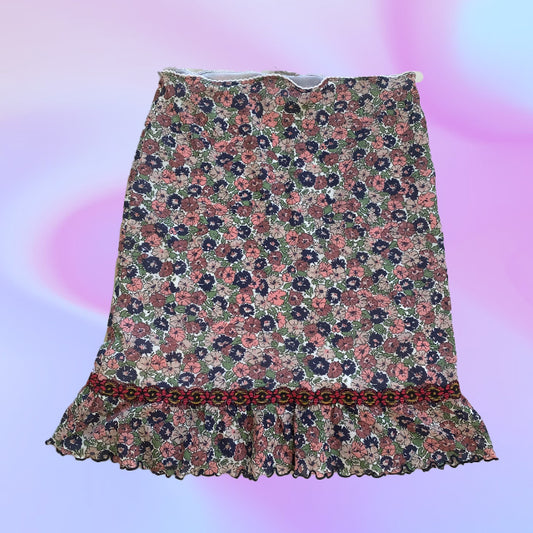 Vintage 90's Kookai Floral Midi Skirt