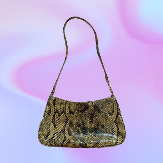Vintage 90's Snakeskin Pattern Shoulder Bag
