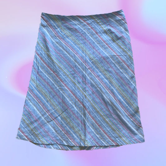 Vintage 90's Diagonal Stripe Midi Skirt