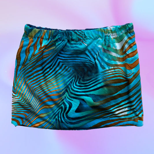 Vintage Y2K Groovy Print Mini Skirt