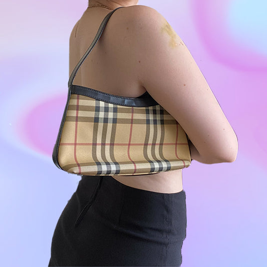 Vintage 90's Burberry Nova Check Shoulder Bag