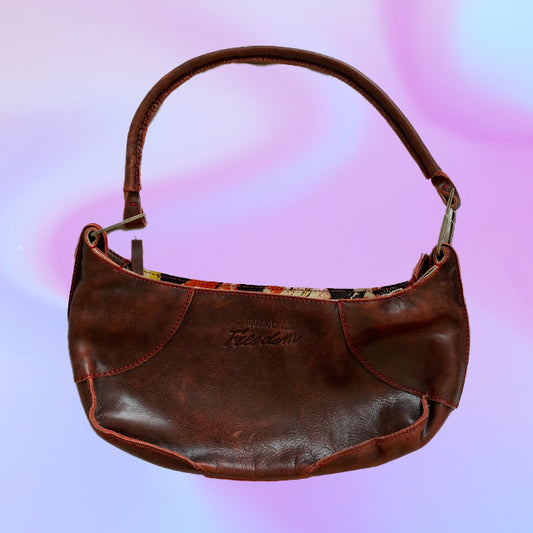 Vintage 90's Roberto Cavalli Freedom Burgundy Shoulder Bag