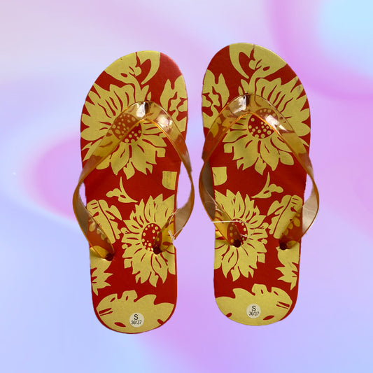 Vintage 90's Deadstock Sunflower Flip Flops (36/37)
