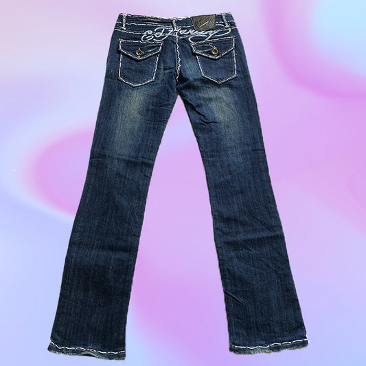 Vintage Y2K Ed Hardy Logo Low Waist Jeans