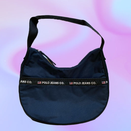 Vintage 90's Polo Ralph Lauren Navy Shoulder Bag