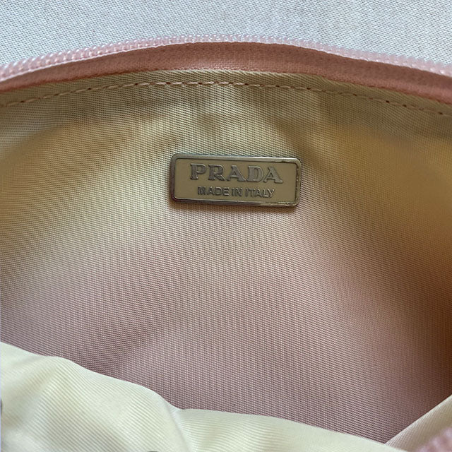 Vintage 90's Prada Pink and White Ombre Nylon Shoulder Bag